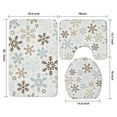 thumbnail image 3 of Light Christmas Snowflake Pattern Bathroom Rugs Sets 3 Piece,Toilet Cover Set,Absorbent Non Slip Bathroom Mats Sets with U-Shaped Contour Rug Toilet Rug Set, 3 of 5