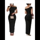 thumbnail image 3 of Vestido Elegante de Verano para Mujer, de Corta, Ajustado, para Cóctel, Graduación, con Hombros Descubiertos y Corte Oblicuo. Negro M, 3 of 7