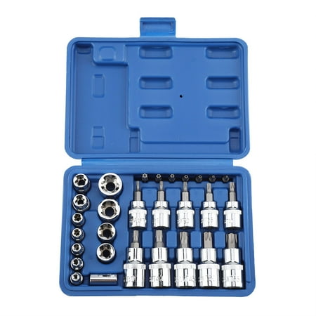 

29 PCS Hard Steel Star Socket Tool Set Bit Adapter for Mechanical Repair - Perfect for Automotive Home and Workshop Use