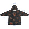 thumbnail image 7 of Black Halloween Pumpkins Blanket Hoodies for Kids 6-13YR Oversize Wearable Blanket Hoodies for Boys Girls Teens, 7 of 7