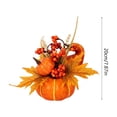 thumbnail image 3 of Racsoh Mini Artificial Pumpkin Tabletop Ornament, Faux Fall Floral Arrangement with Sunflower and Berry, for Thanksgiving Halloween Mantel Decor (B), 3 of 7