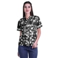 thumbnail image 1 of Moomaya T-shirt à Manches Courtes Imprimé pour Femme Col Boutonné Haut Décontracté, 1 of 5