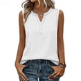 thumbnail image 2 of Fabrcox Women Tank Tops Summer Sleeveless Button Fitted Womens Tank Tops V Neck Wide Strap Breathable Fitness Basic Undershirts Women White L, 2 of 5