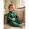 thumbnail image 6 of RUINIXCW Infant Baby Boy Spring Fall Clothes 1 3 6 9 12 18 Months Textured Romper One Piece Outfit Long Sleeve Button Down Collar Jumpsuit with Chest Pockets, 6 of 9