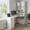 White, variant on L-Shaped Corner Computer Desk with Cabinets and 1 Drawer, Office Desk with Bookshelf and Hutch, Writing Table Large Workstation with Open Shelves