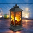 thumbnail image 4 of Djiypn Mini Lantern with LED Candles,Vintage Black Decorative Hanging Candle Lanterns for Halloween,Home Decorations,Christmas,Table Centerpiece,Battery Included（1Pack）, 4 of 7
