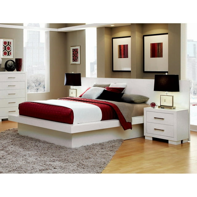 Coaster Furniture Jessica Platform Bed and Nightstand with Optional Nightstand Panels