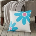 thumbnail image 2 of Greendale Home Fashions 20" x 20" Blue Daisy Cotton Canvas Decorative Pillow, 2 of 4