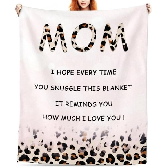 Birthday Gift for Mom Blanket Happy Mom Birthday Gifts for Mom from Daughter Son, Mom Gifts, Best Mom Throw Blanket 60" x 50"