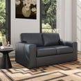 thumbnail image 2 of Roundhill Furniture Sakan Leather Upholstered Loveseat, Blue, 2 of 13
