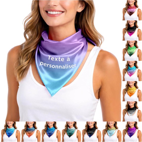 UJNDER Womens Custom Text Printed Silk-like Scarf with Elegant Lightweight for Stylish Everyday Wear and Accessory Neck Scarf for Women,Light Purple1,One Size