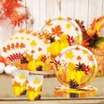 thumbnail image 1 of Platos de papel de Acción de Gracias - platos desechables para la fiesta de la cosecha otoñal de 20 unidades con patrón de calabaza y hoja de arce, 9,84 pulgadas, 1 of 6