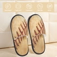 thumbnail image 4 of Junzan Fuzzy Feet Slippers For Women,House Shoes Non Slip Indoor/Outdoor,Vintage Baseball Designs-Large, 4 of 9