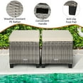 thumbnail image 4 of Gymax Set of 2 Rattan Patio Ottoman Footrest Wicker Footstool w/ Beige Cushions, 4 of 7