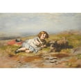 thumbnail image 2 of William Mctaggart 18x14 Gold Ornate Wood Frame and Double Matted Museum Art Print Titled - Playmates, Gracie, 2 of 4