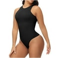 thumbnail image 2 of Ndbuld Waist Trainer for Women Womens Solid Color Sexy Chest Support Shaping Abdomen Corset Shapewear Bodysuit ,XS-XL,Black,XL, 2 of 9