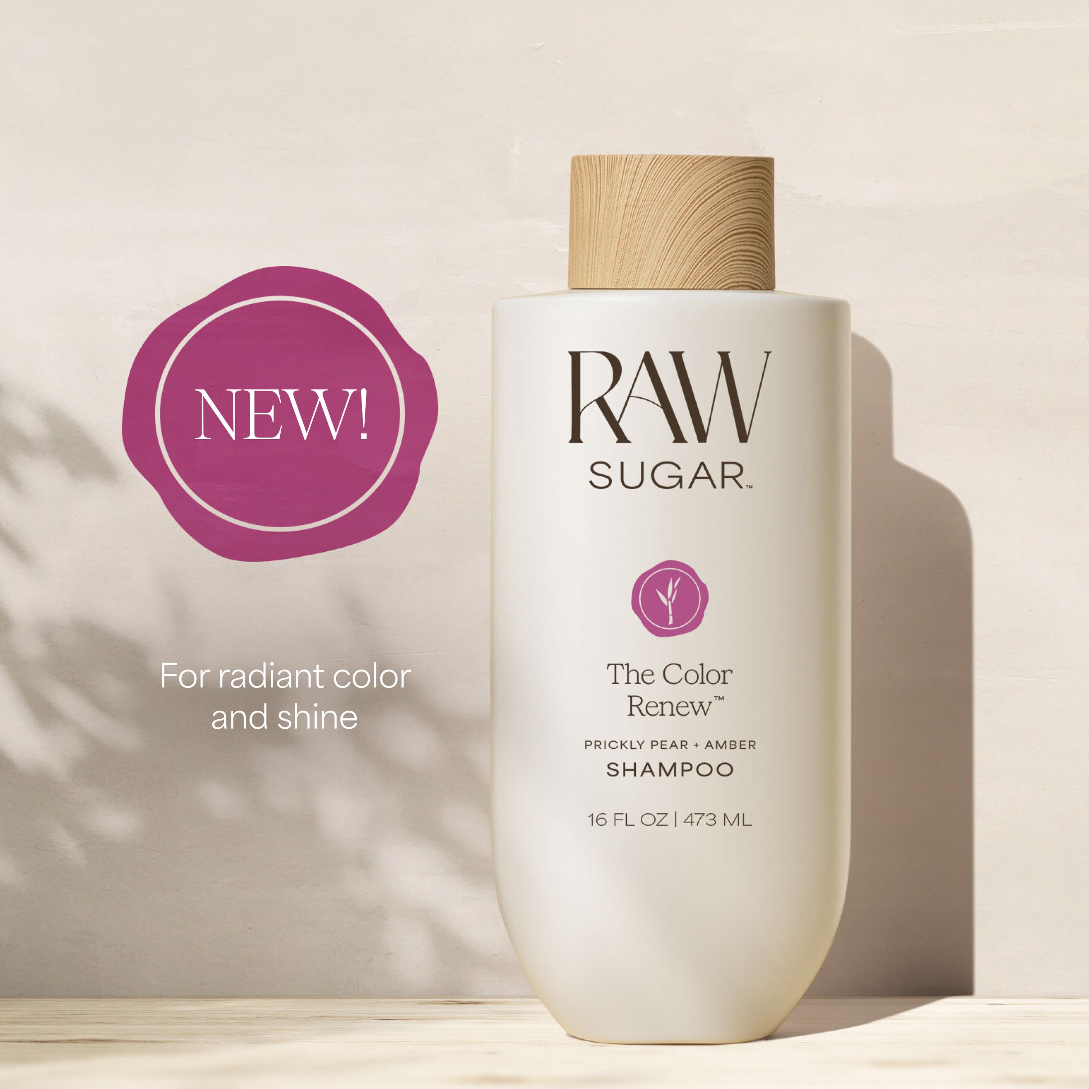 Raw Sugar The Color Renew Shampoo, Prickly Pear + Amber, 16 fl oz