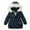 Navy, variant on Sales Honeeladyy Children Kids Girls Winter Fall Windproof Coat Hooded Coats Jacket Zip Thick Warm Snow Hoodie Outwear