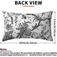 thumbnail image 4 of Chinoiserie Pillow Covers 12x20 Inch Set of 2 Black White Gray Floral Birds Decorative Throw Pillows Rustic Vintage Flowers Pillow Cases Cotton Rectangle Cushion Cover Decor for Couch Bed Sofa, 4 of 6