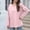 Pink, variant on Blmnix Western Shirts for Women Gray V-Neck Solid Color Women Blouses for Work Athleisure cotton Long Sleeve Tops