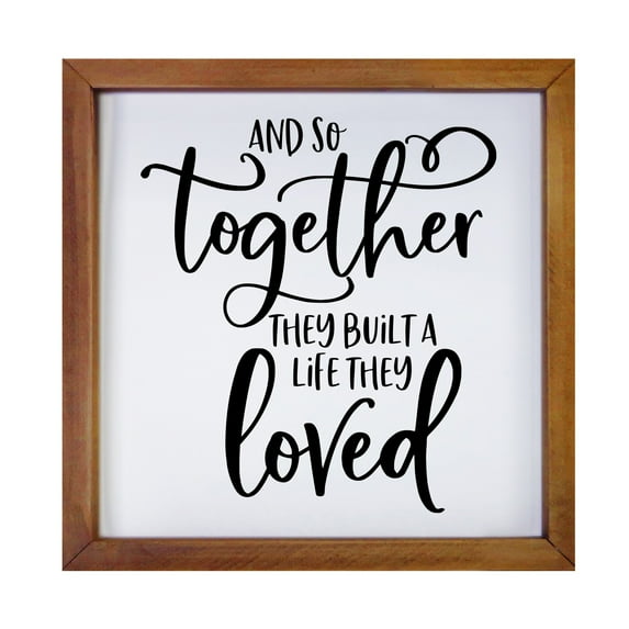 Inspiring Modern Framed Shadow Box 7x7in - And So Together They Built A Life