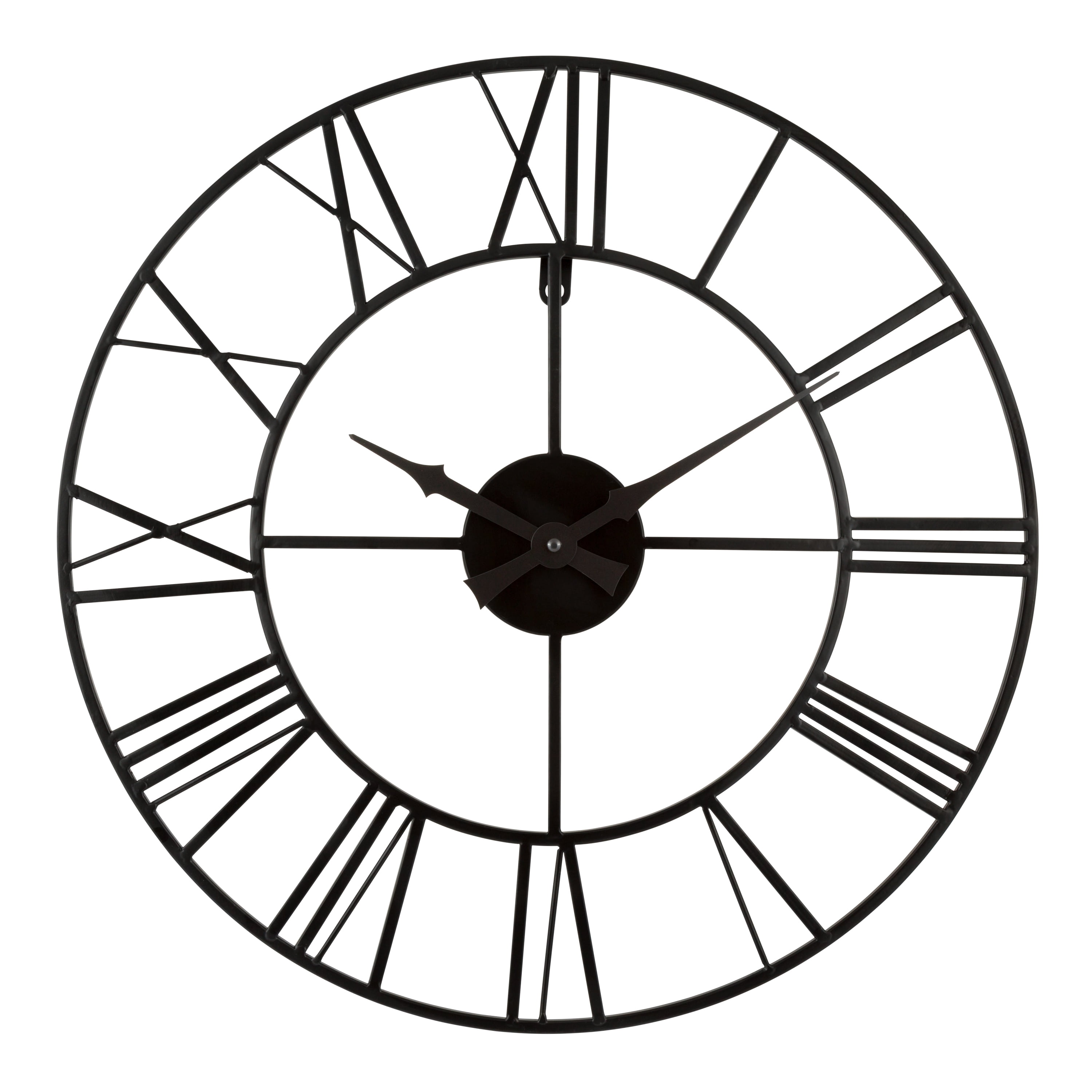 30" Diameter Gray Solange Round Metal Wall Clock High quality Wrought Iron 