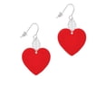 thumbnail image 2 of Delight Jewelry Acrylic 1" Red Heart Silvertone Leaf French Earrings, 2 of 5