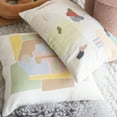 thumbnail image 2 of Creative Co-Op Woven Cotton Slub Printed Pillow with Abstract Face, Multicolor, 2 of 5