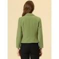 thumbnail image 4 of Chaqueta abierta de la chaqueta del traje de la cosecha del trabajo de la oficina del frente de las mujeres Aguacate Verde-Sólido S, 4 of 5