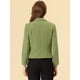 thumbnail image 4 of Chaqueta abierta de la chaqueta del traje de la cosecha del trabajo de la oficina del frente de las mujeres Aguacate Verde-Sólido S, 4 of 5