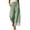 Green, variant on Women Striped Wide Leg Pants with Lace Hem Drawstring Elastic Waist Casual Lounge Pants with Pockets Aesthetic Trousers for Summer