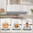 thumbnail image 3 of Adjustable Bread Slicer for Homemade Bread Foldable Bread Cutting Guide with Crumb Tray Multi Width Slicing Tool for Bread Cakes, 3 of 7