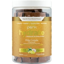 Perk Hydrate Electrolyte Stickpacks Pina Colada Flavored (20 Packets) - Coconut Water, CDP-Choline, L-Theanine, Gluten-Free