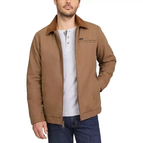 Wrangler Men's Canvas Work Jacket, Brown, Size M