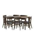 thumbnail image 3 of GDF Studio Atherton Wood and Fabric 7 Piece Dining Set, Walnut, Dark Gray, 3 of 9