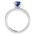 thumbnail image 4 of Mauli Jewels Engagement Rings for Women 1.15 Carat Halo Split Shank Sapphire And Diamond Engagement Ring Crafted 4-prong 14k Solid White Gold, 4 of 7