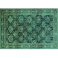 thumbnail image 1 of Ahgly Company Indoor Rectangle Persian Turquoise Blue Traditional Area Rugs, 5' x 8', 1 of 4