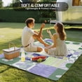 thumbnail image 4 of Spring Floral Checkered Outdoor Rug for Patio/Deck/Porch, Non-Slip Large Area Rug 6 x 9 Ft, Sage Green Purple Buffalo Plaid Indoor Outdoor Rugs Washable Area Rugs, Camping Rug Carpet Runner, 4 of 8