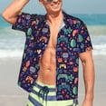 thumbnail image 6 of Men's Casual Short Sleeve Button Down Hawaiian Shirts,Video Game Controllers Plants Shirts Regular Fit Beach Dress Shirts with Front Pocket,XL, 6 of 7
