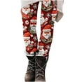 thumbnail image 6 of QIUOMBBP Christmas Pajama Pants Women Santa Claus Print Elastic Waist Soft Lenggings Xmas Ankle Length Yoga Lengging Tights, Multicolor, XL, 6 of 7