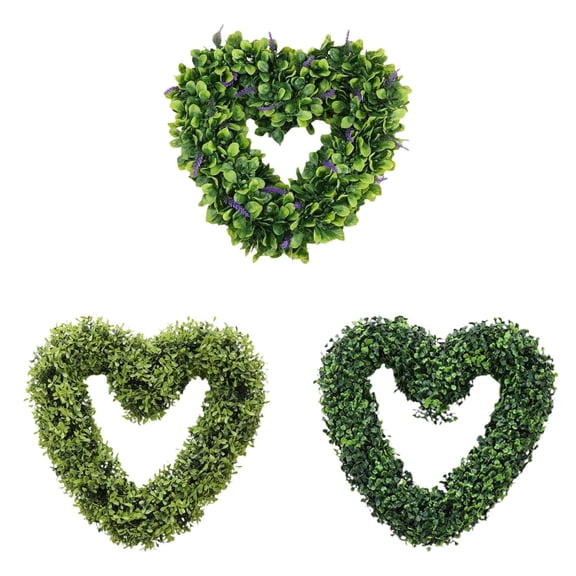 Ngxiha Boxwood Wreath, Heart Wreath, Valentine's Day Gift, Preserved Heart Shaped Simulation Wreath Valentine'S Day Gift for Door Wall Hanging Window Wedding Party Decoration