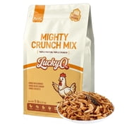 LuckyQworms 5 LBS Bulk Dried Mealworms Crickets River Shrimp Mix, 57% High Protein Reptile Food, Molting & Bone Health & Energy Feed for Bearded Dragons, Leopard Geckos, Skinks