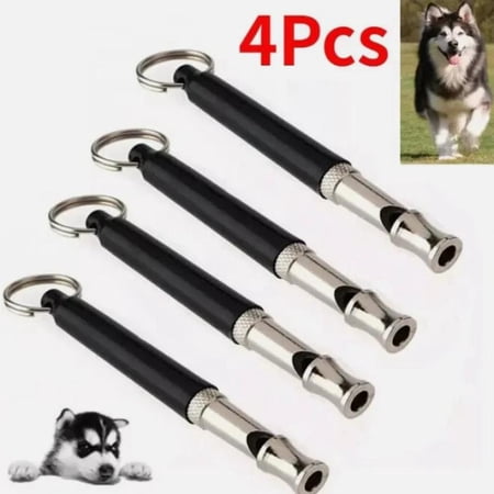Jonster 4 Pack Adjustable Ultrasonic Dog Training Whistles, Professional Silent Pitch Control Dog Whistle with Keychain for Barking Control Recall Obedience Training