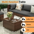 thumbnail image 6 of Techmilly Patio Furniture Sets, Modular Rattan Outdoor Patio Sectional Furniture Sofa Set, Wicker Patio Conversation Set for Backyard,7PCS, 6 of 7