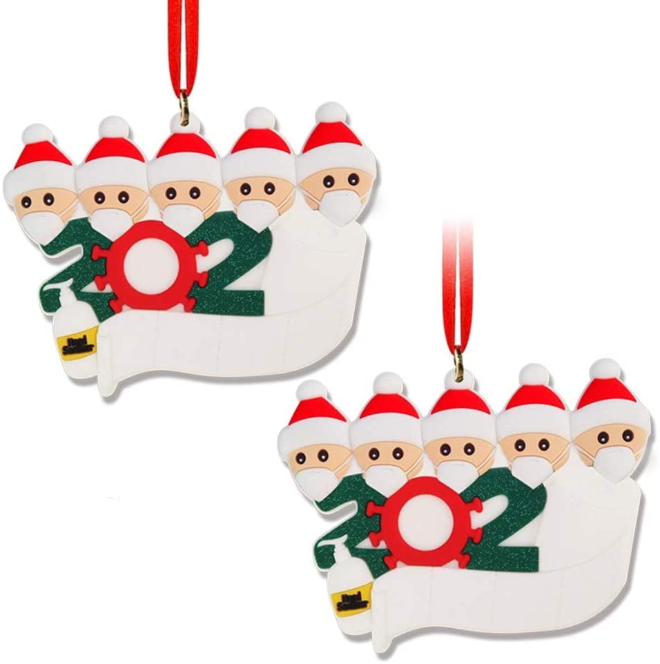 People of 3 Creative Gift for Family. 2020 Christmas Ornament Family Members DIY Survived Family Customized Christmas Decorative Kit Xmas Tree Hanging Ornaments