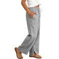 thumbnail image 6 of Bovxnpu Girls Cotton Casual Pants Long Pants For Middle And Large Children Versatile With Drawstring Pockets And Slits, 6 of 7