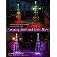 thumbnail image 4 of 144 LED Multicolor Indoor and Outdoor Christmas Tree with Remote Control, 8 Modes 4.9ft Light Show for Yard, Light up Indoor and Outdoor Christmas Decorations, 4 of 10
