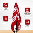thumbnail image 3 of Superior Cotton Striped Oversized Beach Towel Set of 2, 34" x 64", Red, 3 of 11