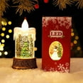 thumbnail image 3 of Christmas Flameless Candles Snow Globe Water Candles Lighted LED Battery Operated Candles Glittering Snow Globe for Christmas Holiday Xmas Party Table Centerpiece Home Decor, 3 of 6