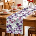 thumbnail image 5 of Purple Pink Roses Cotton Linen Table Runner for Dining Kitchen, Spring Floral Elegant Pastoral Botanical Wedding Outdoor Party Tablerunners, Dresser Scarf Coffee Tablecloth Runners 13x70 Inches, 5 of 9
